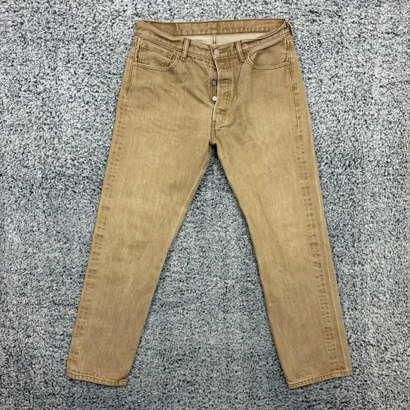 Vintage Levis 501 XX Jeans Mens 34x32 Brown Denim Button Fly Straight Leg Y2K - Picture 2 of 16